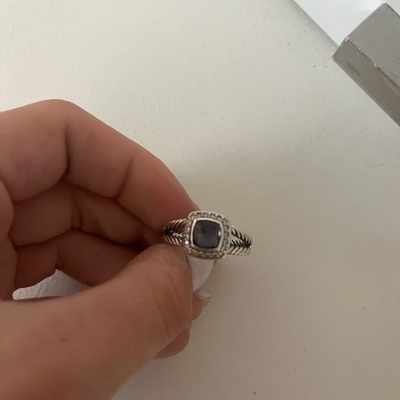 David yurman petite Albion ring with black orchid and Daimond’s, size 9 - Picture 3 of 3